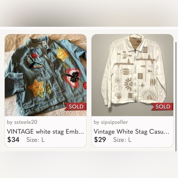 Size Large Western Denim Jean jacket Winter Fall Autumn Closet staple - Picture 7 of 7